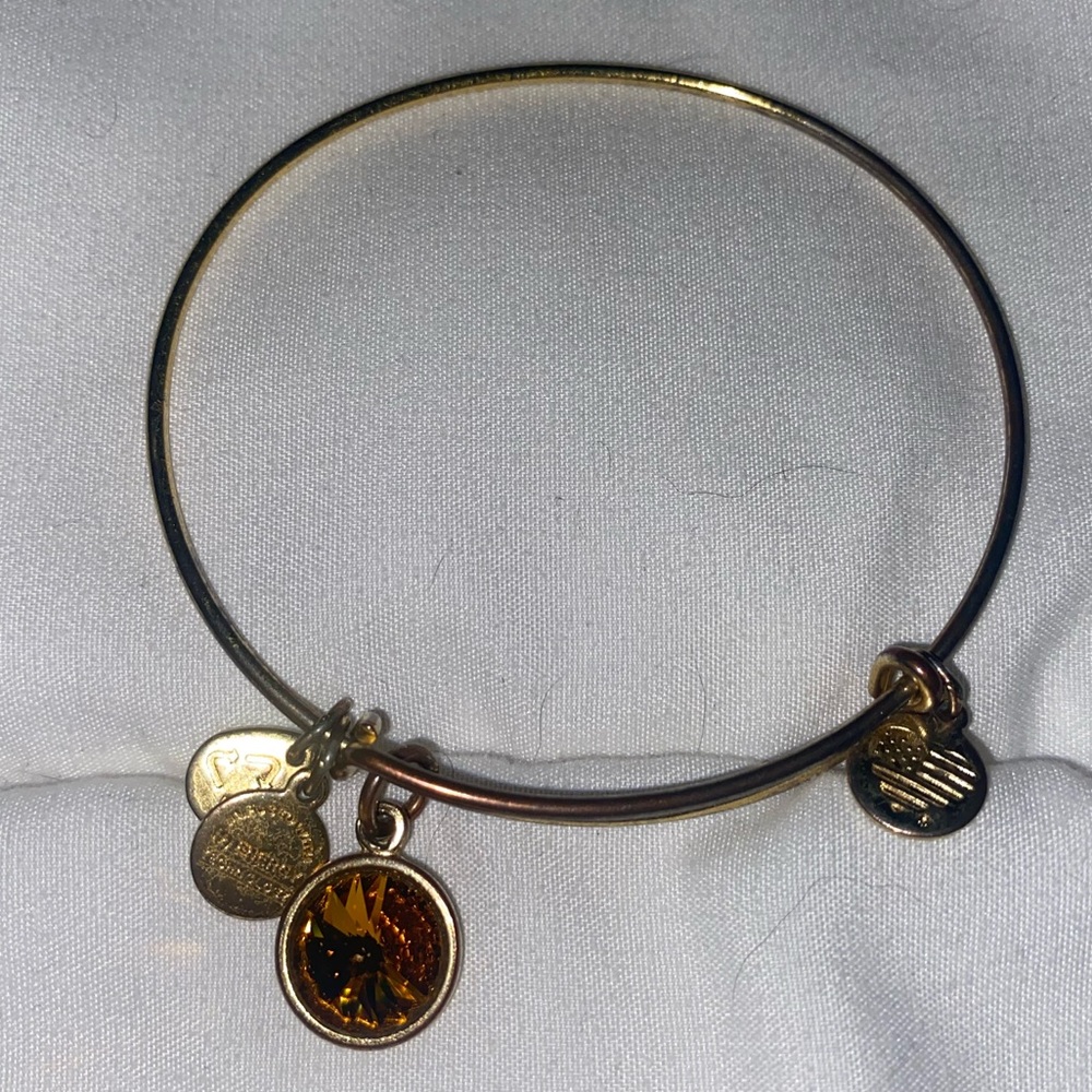 Retired 2015 Gold November Birthstond Alex and Ani Bracelet